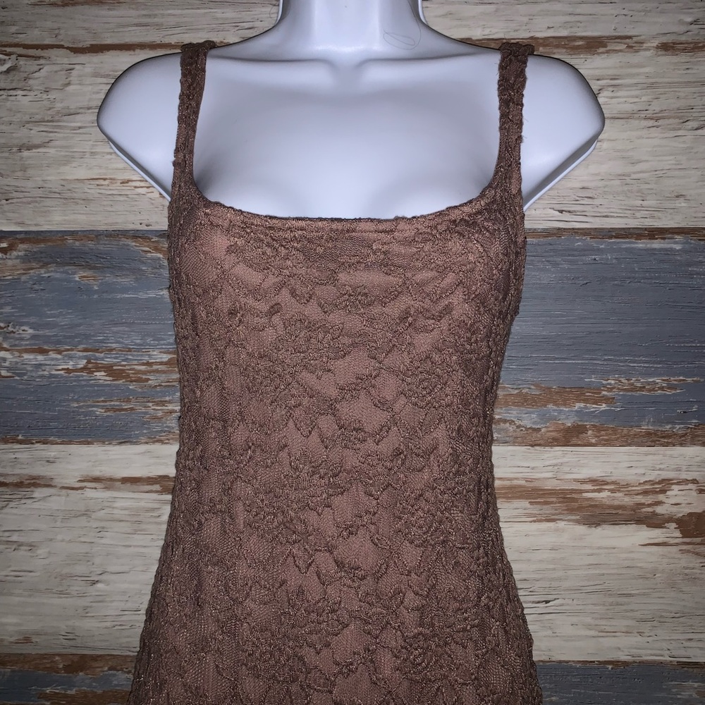 Bebe full lace tank dress sexy bodycon with split slit size medium M - Picture 3 of 8